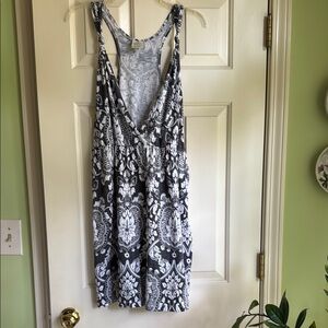 Gray and White swimsuit Cover-Up dress